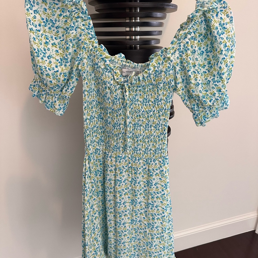 FAITHFULL THE BRAND Donna Mini Tilde Floral Smocked Dress with Puff Sleeves